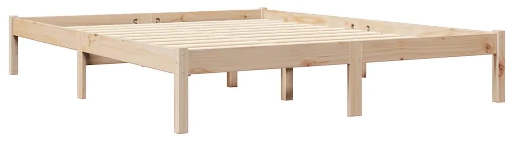 vidaXL Κρεβάτι Βιβλιοθήκη Χωρίς Στρώμα 140x190 εκ Μασίφ Ξύλο Πεύκου