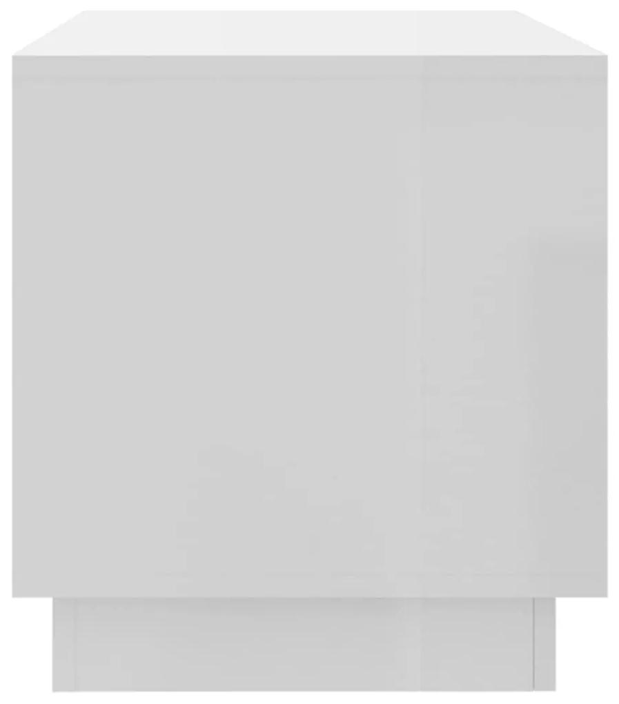 Έπιπλο Τηλεόρασης Γυαλιστερό Λευκό 102x41x44 εκ. Μοριοσανίδα - Λευκό