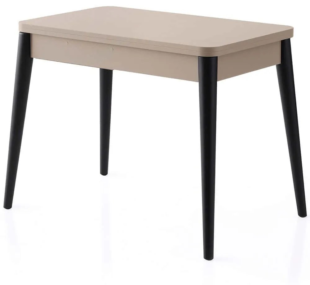 Τραπέζι Επεκτεινόμενο Dolunay 974NMB2208 100/120x60x75cm Light Mocha-Black Μοριοσανίδα, Μέταλλο