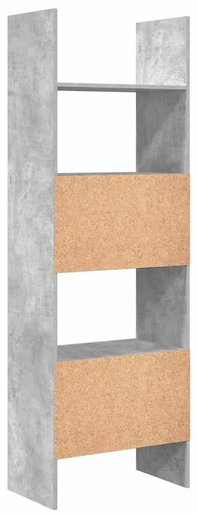 vidaXL Βιβλιοθήκη Γκρι Σκυροδέματος 60 x 35 x 180 εκ. από Επεξ. Ξύλο