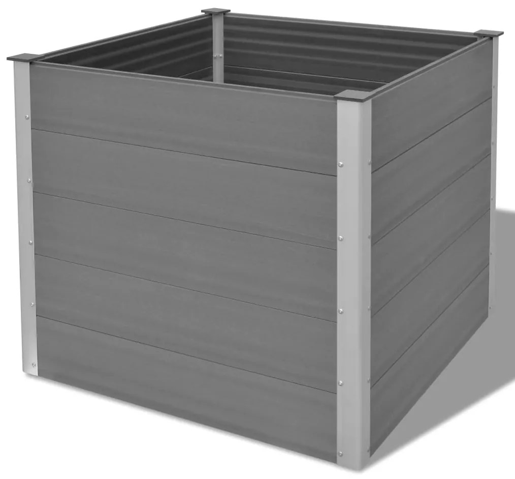vidaXL Ζαρντινιέρα Υπερυψωμένη Γκρι 100 x 100 x 91 εκ. από WPC