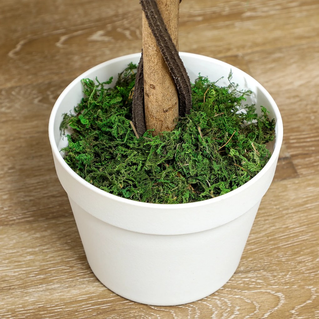 Outsunny Τεχνητό δέντρο, Τεχνητό φυτό σε τσιμεντένια γλάστρα, Τεχνητό φυτό