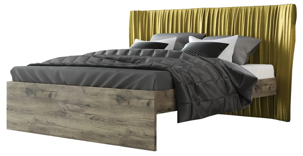 Intrahome Κρεβάτι "QUEEN" διπλό σε χρώμα σταχτί 160x200 Intrahomesa-00652391