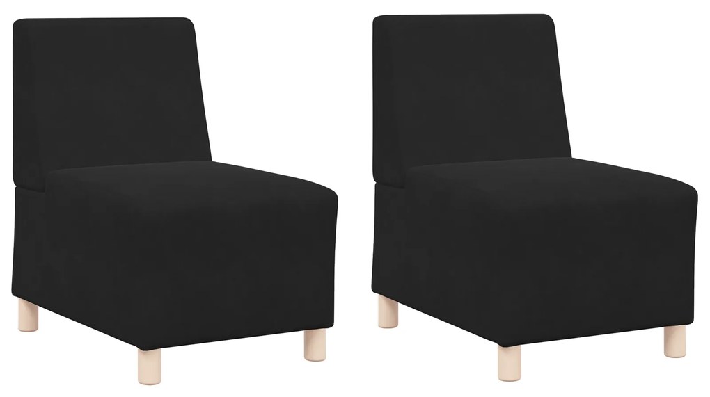 vidaXL Καναπέδες 2 pcs Μαύρο 55 x 74 x 82 εκ. Βελούδο