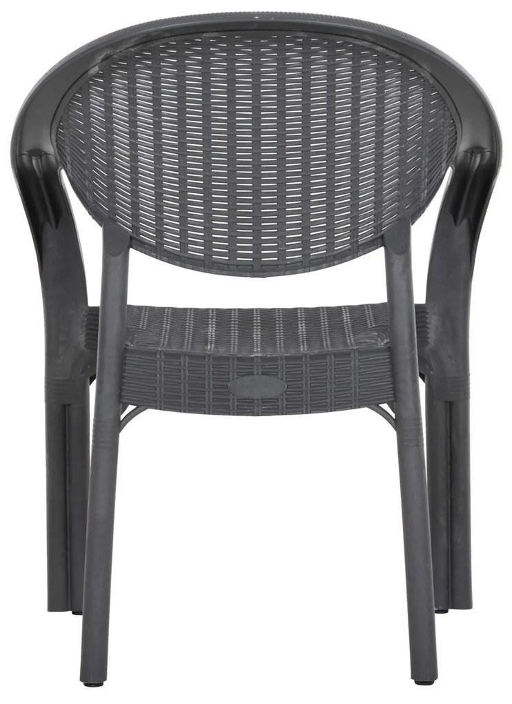 ΠΟΛΥΘΡΟΝΑ ΠΟΛΥΠΡΟΠΥΛΕΝΙΟΥ FETT  BAMBOO LOOK-ΑΝΘΡΑΚΙ 63x59x81Υεκ. 63x59x81 εκ.