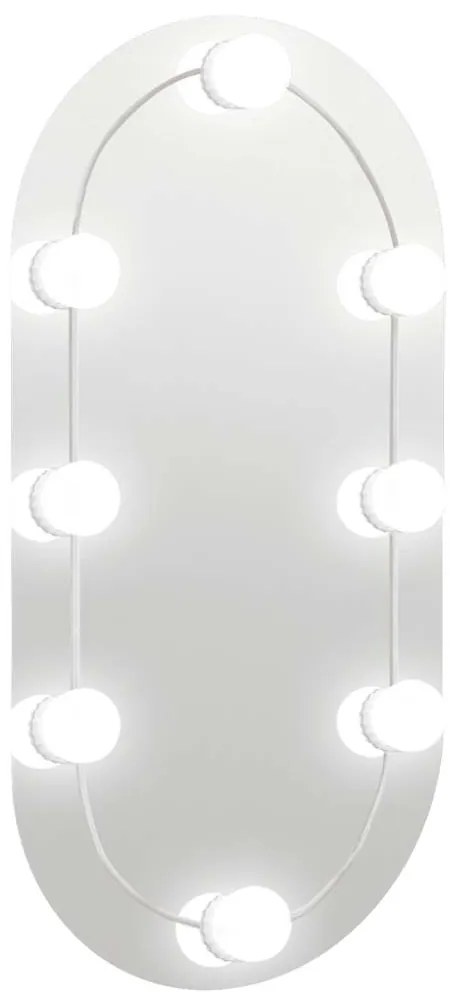 vidaXL Καθρέφτης με Φώτα LED 60x30 εκ. Γυαλί Οβάλ