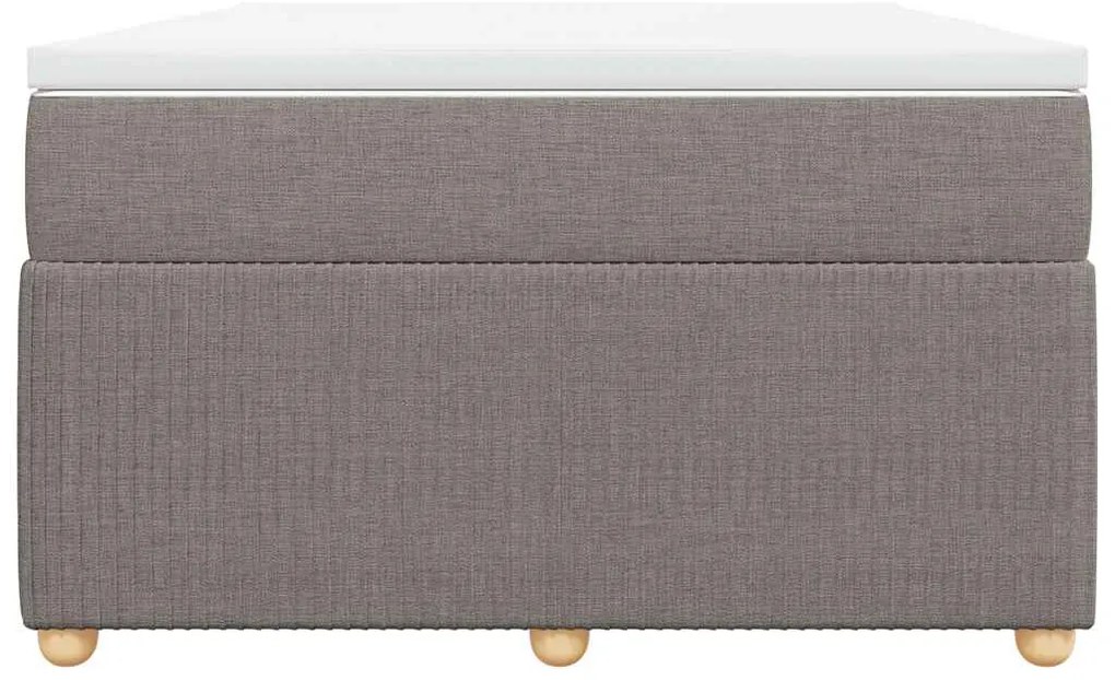 vidaXL Κρεβάτι Boxspring με Στρώμα Taupe 120x190 εκ. Υφασμάτινο