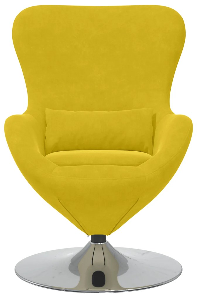 vidaXL Κάθισμα-αυγό Κίτρινο 63 x 73 x 90 εκ Βελούδο
