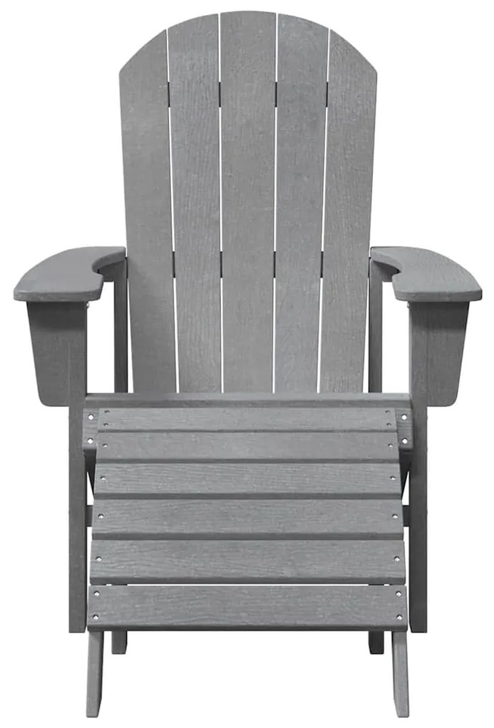 vidaXL Καρέκλα Adirondack με Ποδόστρωμα Ανοιχτό Γκρι HDPE