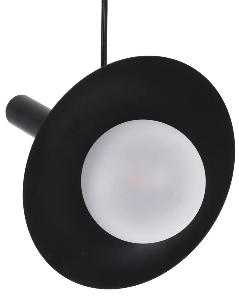 GloboStar® CELEST 00789 Μοντέρνο Μεταλλικό Κρεμαστό Φωτιστικό Οροφής Ανάρτηση Μονόφωτο 1 x G9 Μαύρο με Λευκό Γυαλί Φ20 x Y26.5cm