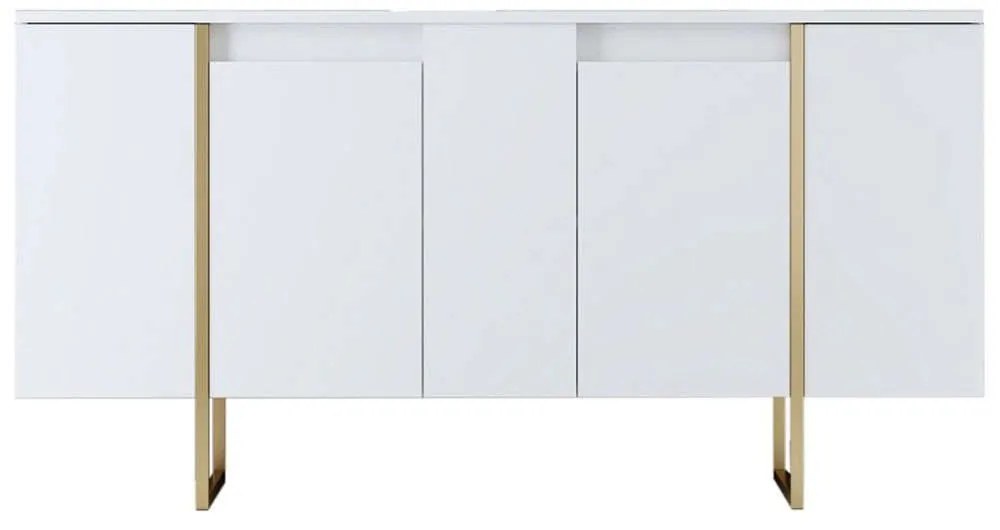 Μπουφές Luxe 618BLY1179 160x35x80cm White-Gold Melamine, Metal