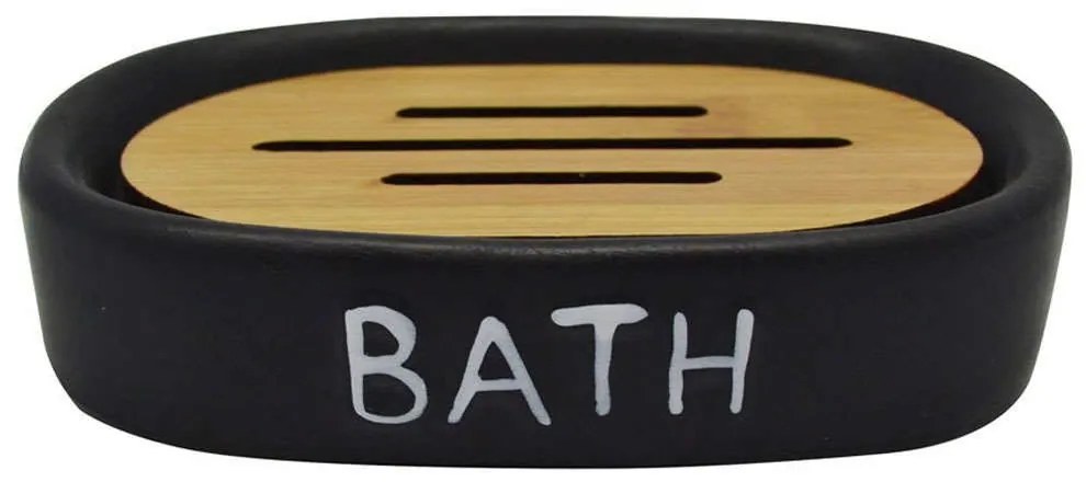 Σαπουνοθήκη Bath 819362 13,7x9,7x3cm Black-Natural Ankor Κεραμικό