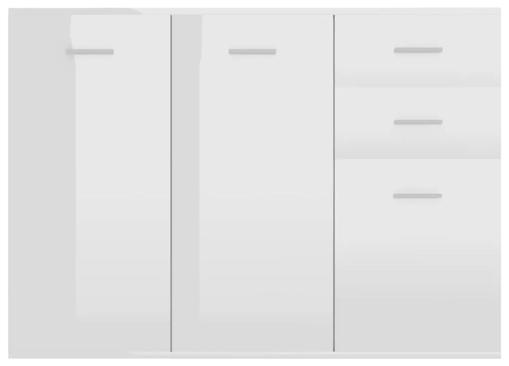 vidaXL Μπουφές Γυαλιστερό Λευκό 105 x 30 x 75 εκ. από Μοριοσανίδα