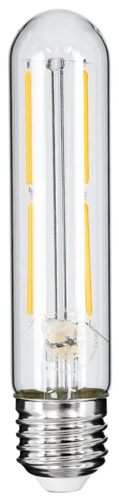 GloboStar® 99019 Λάμπα LED Long Filament E27 T30 Σωλήνας 4W 400lm 360° AC 220-240V IP20 Φ3 x Υ13.5cm Θερμό Λευκό 2700K με Διάφανο Γυαλί - Dimmable - 3 Years Warranty