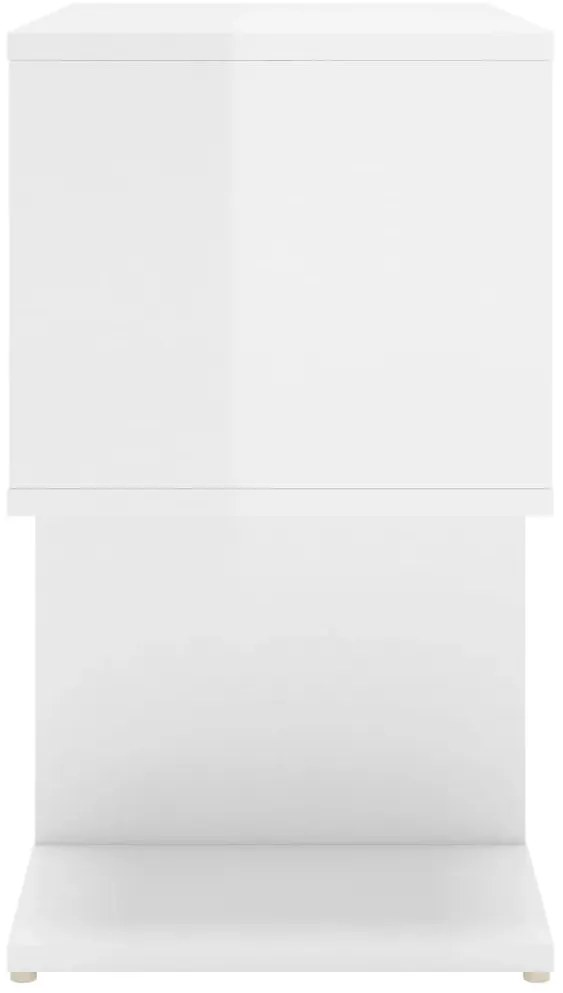 vidaXL Κομοδίνα 2 τεμ. Γυαλιστερό Λευκό 50x30x51,5 εκ. από Επεξ. Ξύλο