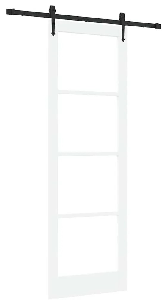 vidaXL Συρόμενη Πόρτα Χειροκίνητος Λευκό 78 x 232 cm Ξύλο και μέταλλο