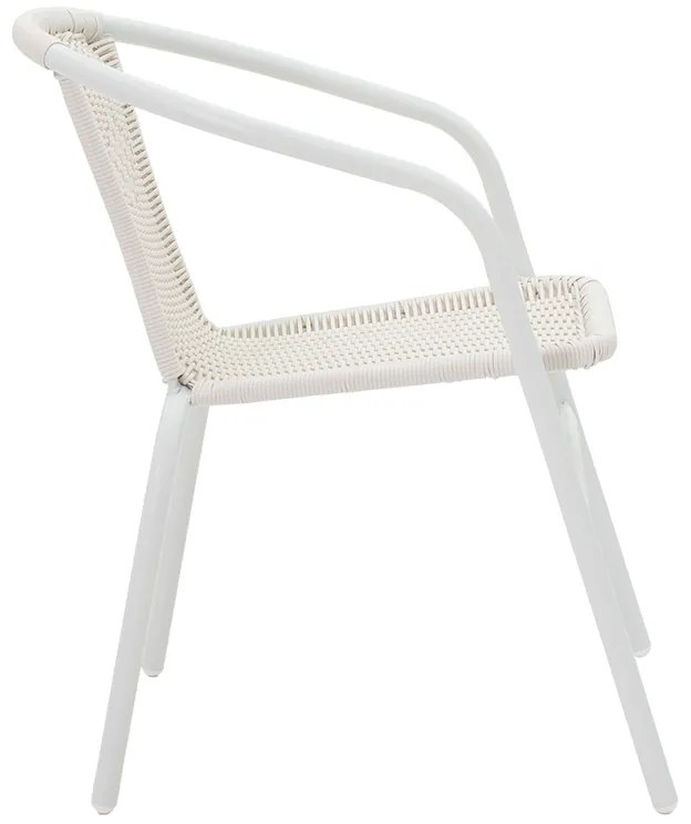 Πολυθρόνα Obbi pakoworld μέταλλο-pe λευκό 53x59x72εκ