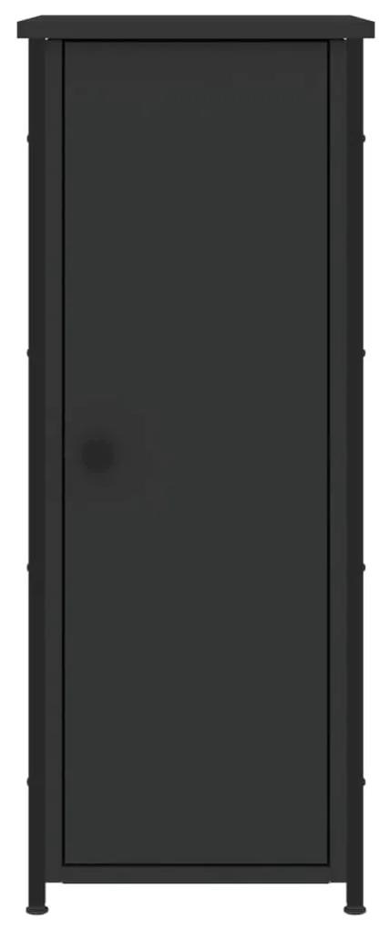 Κομοδίνα 2 τεμ. Μαύρα 32x42x80 εκ. από Επεξεργασμένο Ξύλο - Μαύρο