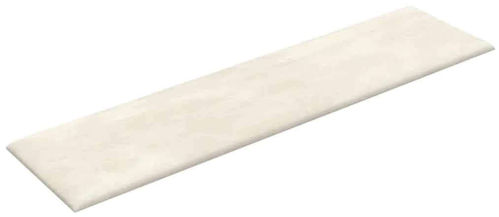 vidaXL Πάνελ Τοίχου 12 τεμ. Κρέμα 60x15 εκ. 1,08 μ² Βελούδινα