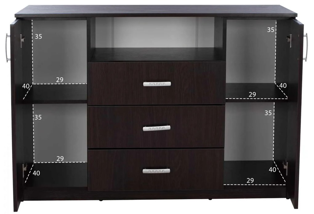 ΜΠΟΥΦΕΣ ΜΕ 2 ΝΤΟΥΛΑΠΙΑ Κ 3 ΣΥΡΤΑΡΙΑ ADLER WENGE HM2430.02 120X45X85Y εκ.