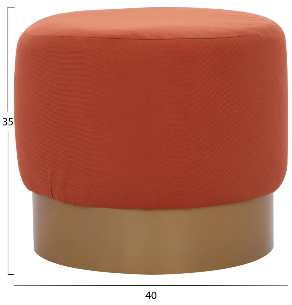 Σκαμπό VINDE C9260.02 Κοραλί με Χρυσή Βάση Φ40x35 εκ. 40x40x35 εκ.