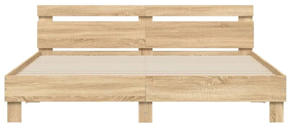 vidaXL Πλαίσιο Κρεβατιού με Κεφαλάρι/LED Sonoma δρυς 180x200 εκ.