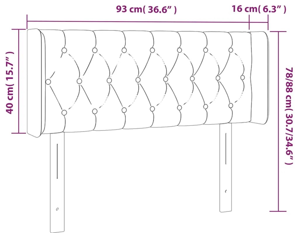 vidaXL Κεφαλάρι Κρεβατιού LED Ανοιχτό Γκρι 93x16x78/88 εκ. Υφασμάτινο