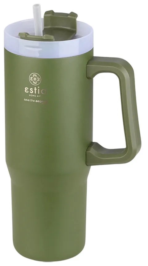 ESTIA ΘΕΡΜΟΣ STRAW TUMBLER XL SAVE THE AEGEAN 900ml FOREST SPIRIT