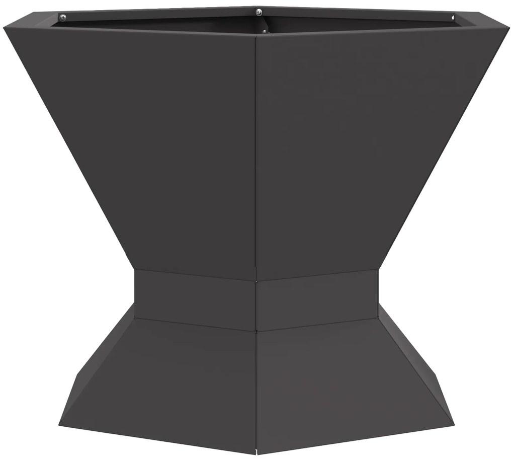 vidaXL Σκηνίδιο Φωτιάς Εξαγώνιο Μαύρο 50x50x40 εκ Ατσάλι