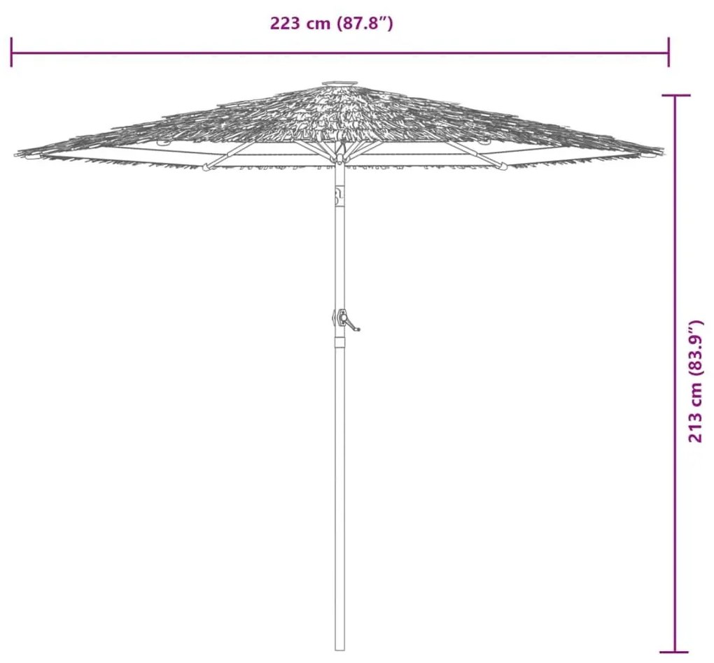 Ομπρέλα Κήπου με Ατσάλινο Ιστό Λευκή 223x223x213 εκ. - Λευκό