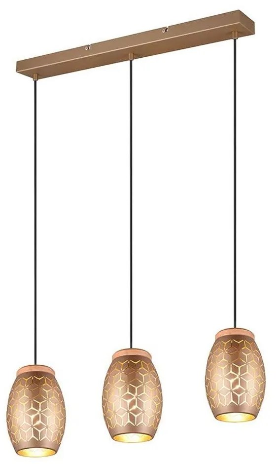 Φωτιστικό Οροφής - Ράγα Bidar R31573065 3xE27 71x150cm Coffee RL Lighting