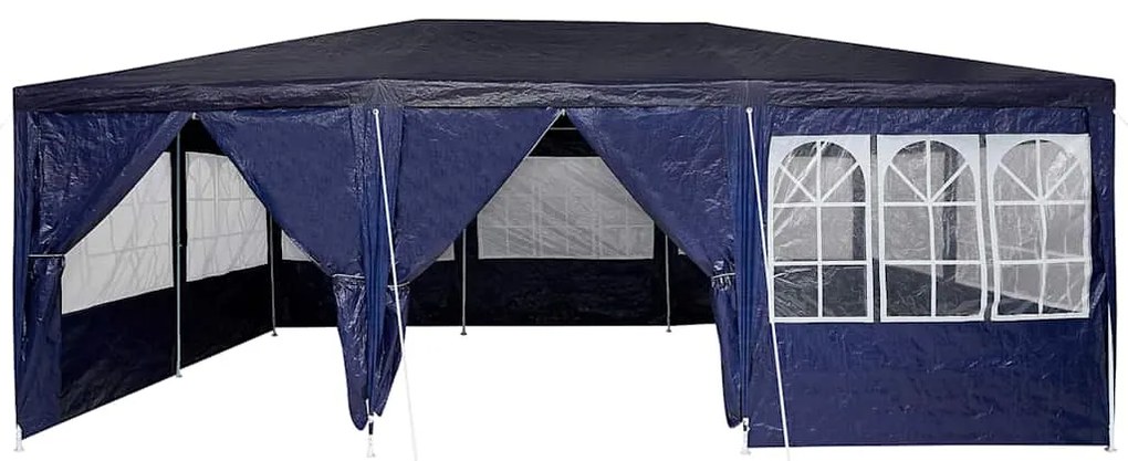 vidaXL Σκηνή Πάρτυ Μπλε, Λευκό 600 x 400 x 266 εκ Πολυεστέρας, Χάλυβας