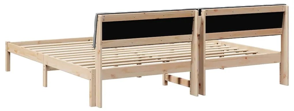 vidaXL Σκελετός Κρεβατιού Καφέ και ανοιχτό γκρι 200 x 200 cm