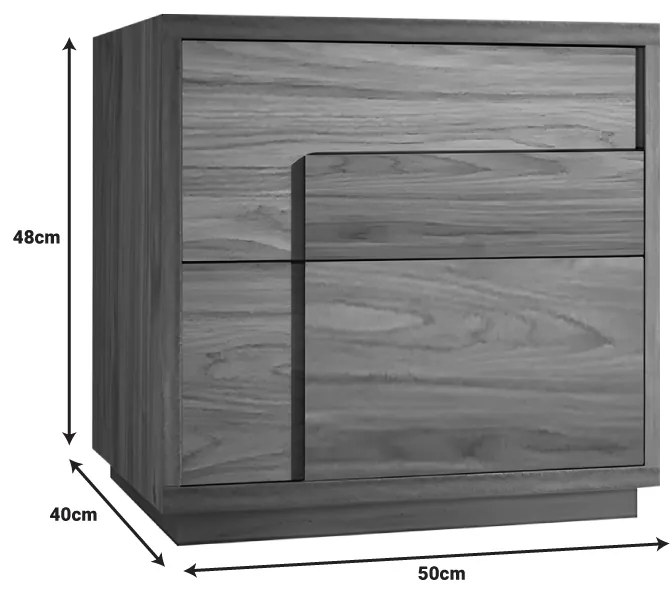 Κομοδίνο Inget pakoworld mdf σε καρυδί απόχρωση 50x40x48εκ (1 τεμάχια)