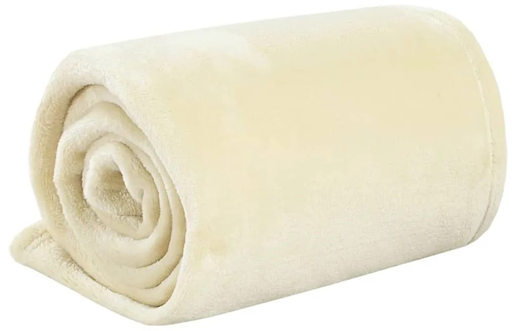 Κουβέρτα Κρεμ 200 x 240 εκ. από Πολυεστέρα - Κρεμ