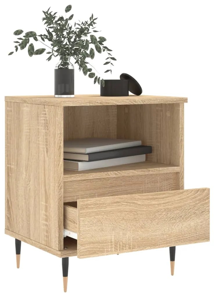 vidaXL Κομοδίνο Sonoma Δρυς 40 x 35 x 50 εκ. από Επεξεργ. Ξύλο