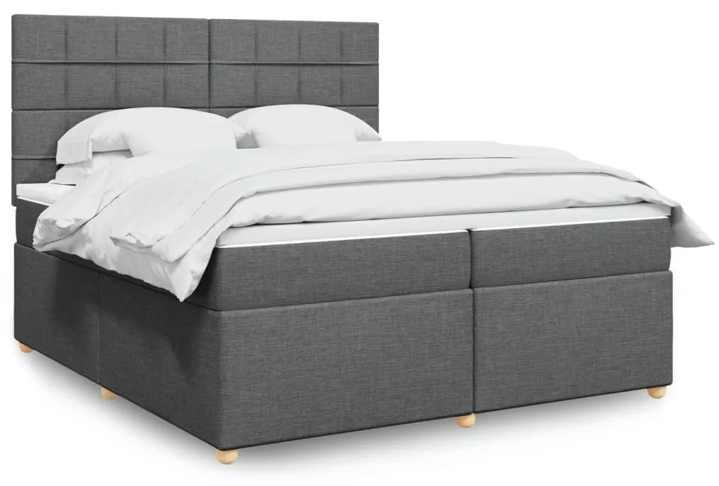 ΚΡΕΒΑΤΙ BOXSPRING ΜΕ ΣΤΡΩΜΑ ΣΚΟΥΡΟ ΓΚΡΙ 200X200 ΕΚ. ΥΦΑΣΜΑΤΙΝΟ 3291388