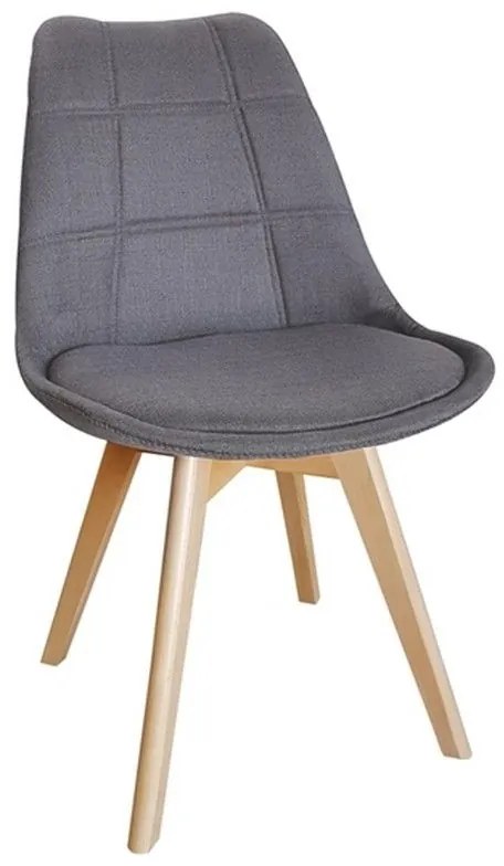 Καρέκλα Τραπεζαρίας Bianca 10.0085.S (Σετ 4τμχ) 49Χ53Χ82cm Grey Wood, Fabric