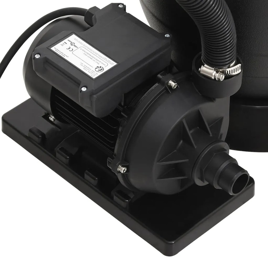 vidaXL Φίλτρο Άμμου Πισίνας με Βαλβίδα 6 Κατευθύνσεων Μαύρο