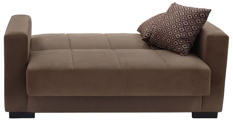 Kαναπές κρεβάτι Vox pakoworld 2θέσιος ύφασμα βελουτέ μπεζ-μόκα 148x77x80εκ - Ύφασμα - 213-000004