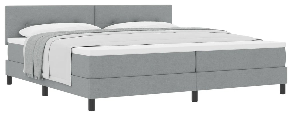 vidaXL κρεβάτι με Βάση  με Στρώμα Ανοιχτό Γκρι 200x200 cm Ύφασμα