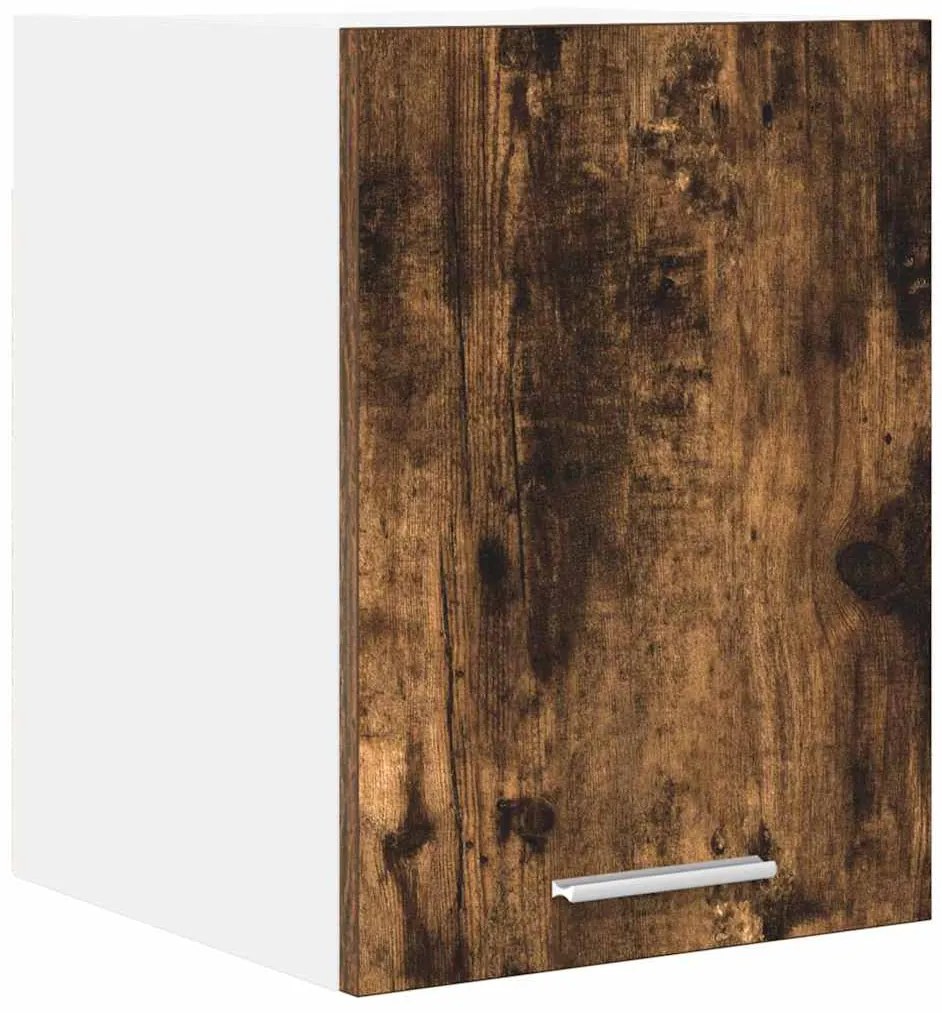 vidaXL Κρεμαστό ντουλάπι με αποθήκευση Riga Καπνιστός Δρυς και Λευκό