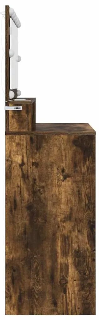 vidaXL Τραπέζια Ντυσίματος Κρεβατοκάμαρας με συρτάρι Καπνιστό Δρύς