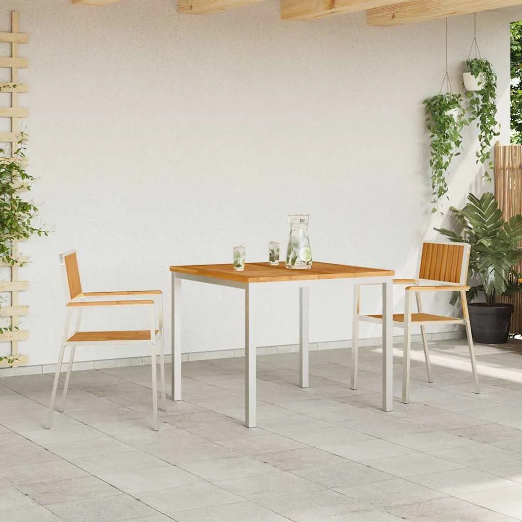 vidaXL Καρέκλα Κήπου 2 pcs Καφέ 56 x 54.5 x 87 εκ. Μασίφ ξύλο teak