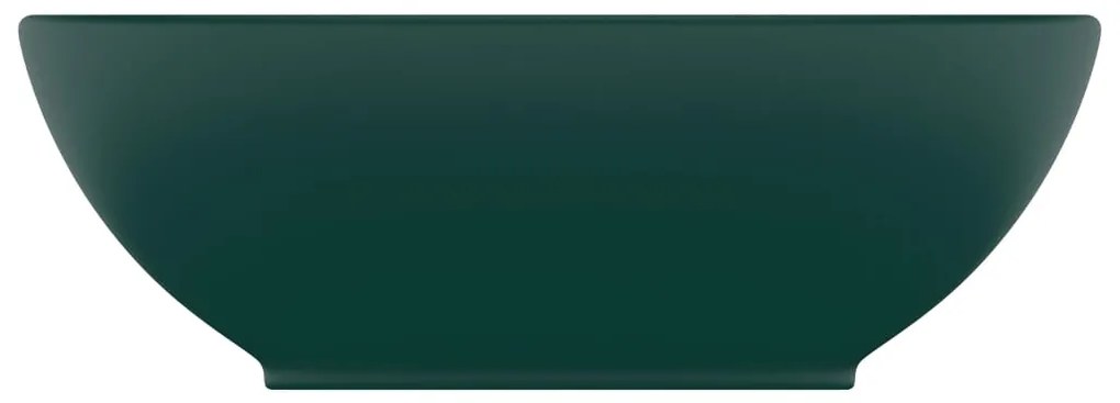 vidaXL Νιπτήρας Πολυτελής Οβάλ Σκούρο Πράσινο Ματ 40x33 εκ. Κεραμικός