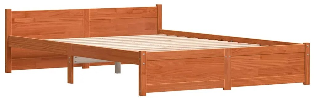 vidaXL Σκελετός Κρεβατιού Καφέ κεριού 140 x 200 cm Μασίφ ξύλο πεύκου