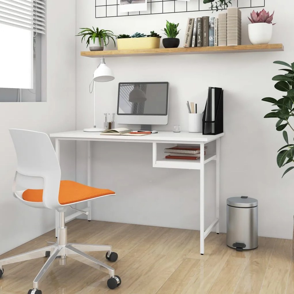 vidaXL Γραφείο Υπολογιστή Λευκό 105 x 55 x 72 εκ. από MDF και Μέταλλο