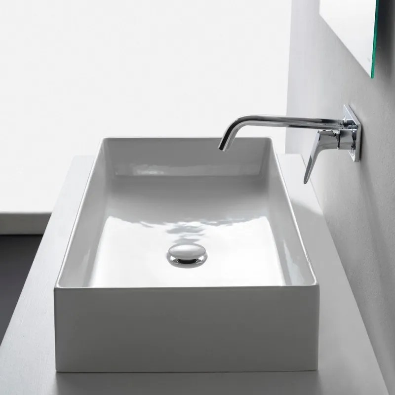 Scarabeo Teorema 60 5101 Λευκός Πορσελάνινος Νιπτήρας Μπάνιου Επιτραπέζιος 60x40cm 5101-300