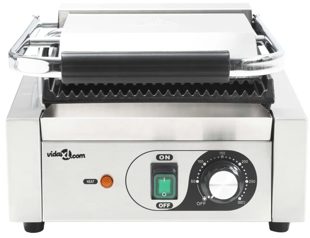 Τοστιέρα Ραβδωτή Panini 1800 W 31x30,5x20 εκ. Ανοξείδωτο Ατσάλι 50749