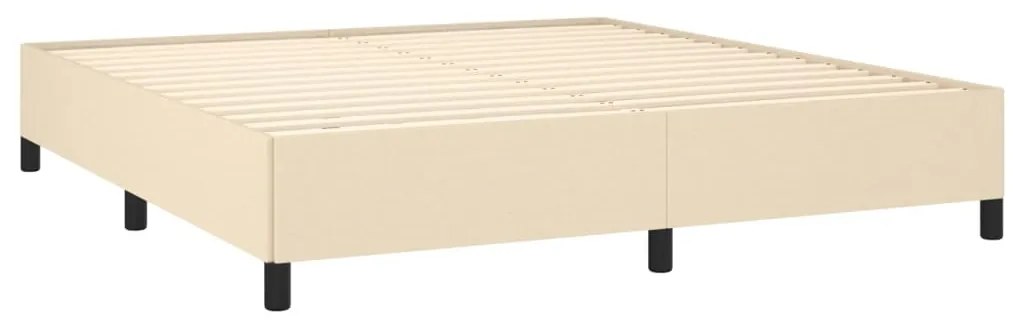 vidaXL Κρεβάτι Boxspring με Στρώμα Κρεμ 180x200 εκ. Υφασμάτινο